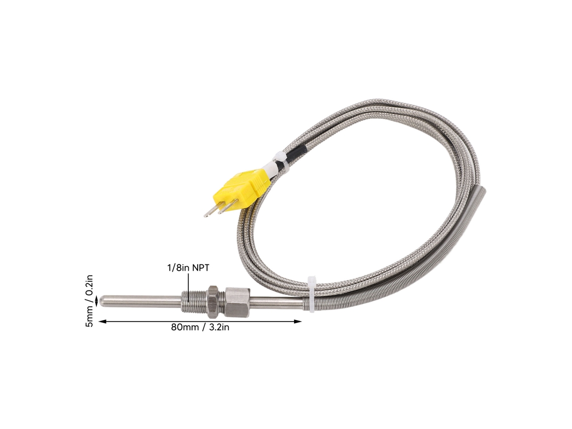 Sensor Termocoplasta Tipo K Sonda 1/8 Npt 80mm