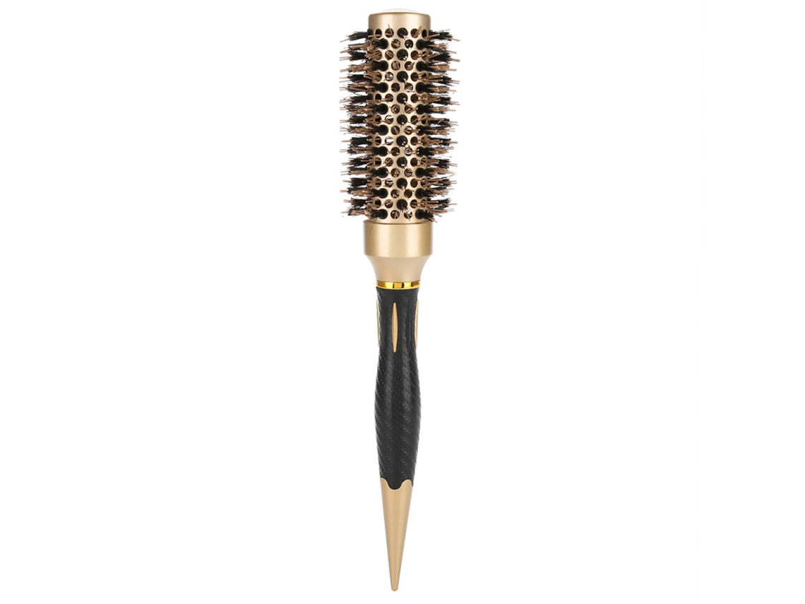 Secador de cabelo portátil redondo 2026 com íons antiestáticos para penteados de salão, dourado e preto (32 mm)