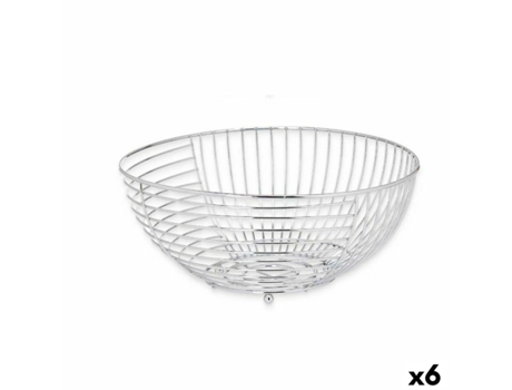 Fruteira Prateado Metal 28 x 12,7 x 28 cm (6 Unidades)