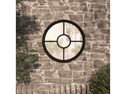Vidaxl Espelho De Jardim P/ Uso Exterior Ferro 60x4 Cm Preto