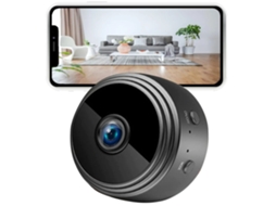 Câmera de Segurança Sem Fio 1080P Wi-Fi Vigilância Doméstica com Aplicativo Remoto para Escritório em Casa Carro Bebê Pet Gato Cão Preto YIZHOOD