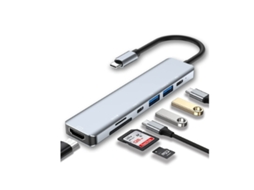 Hub Usb C 7 Em 1 4k Hdmi, Duas Usb C, Usb 3.0, Sd/tf Reader, Compatível Macbook Pro Air, Suporta 100w Carregamento Rápido Preto Bestvite