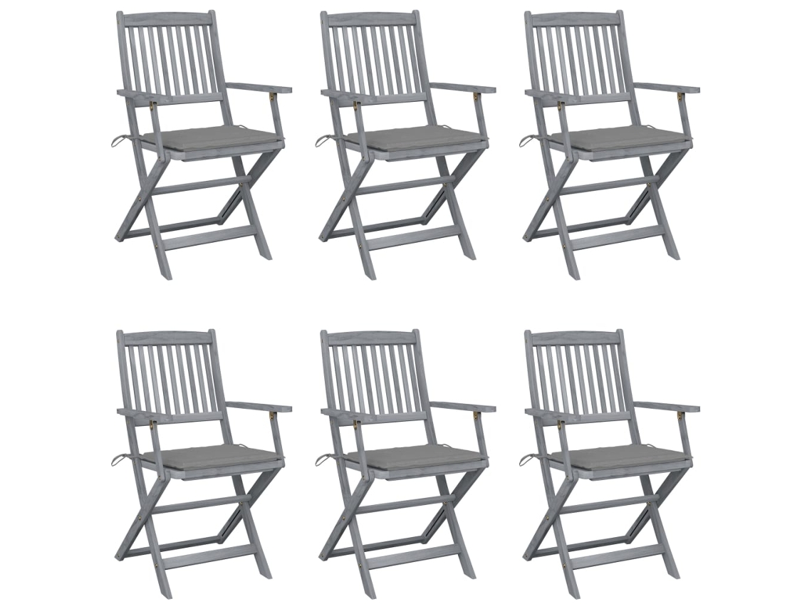Folding Chair, Folding Chairs Vidaxl Cinzeto Madeira De Acácia (n/a)