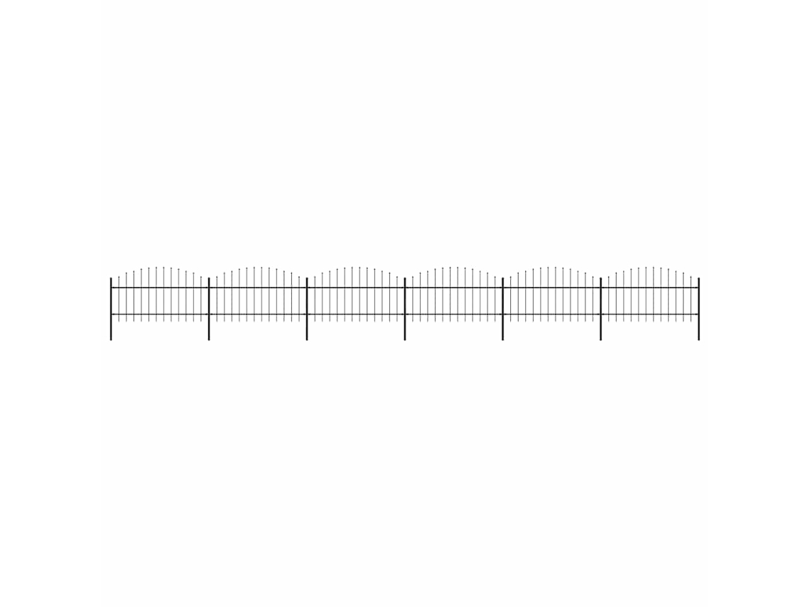 Vidaxl Cerca De Jardim Com Topo Em Forma De Lança Em Aço 1005x125 Cm, Preta