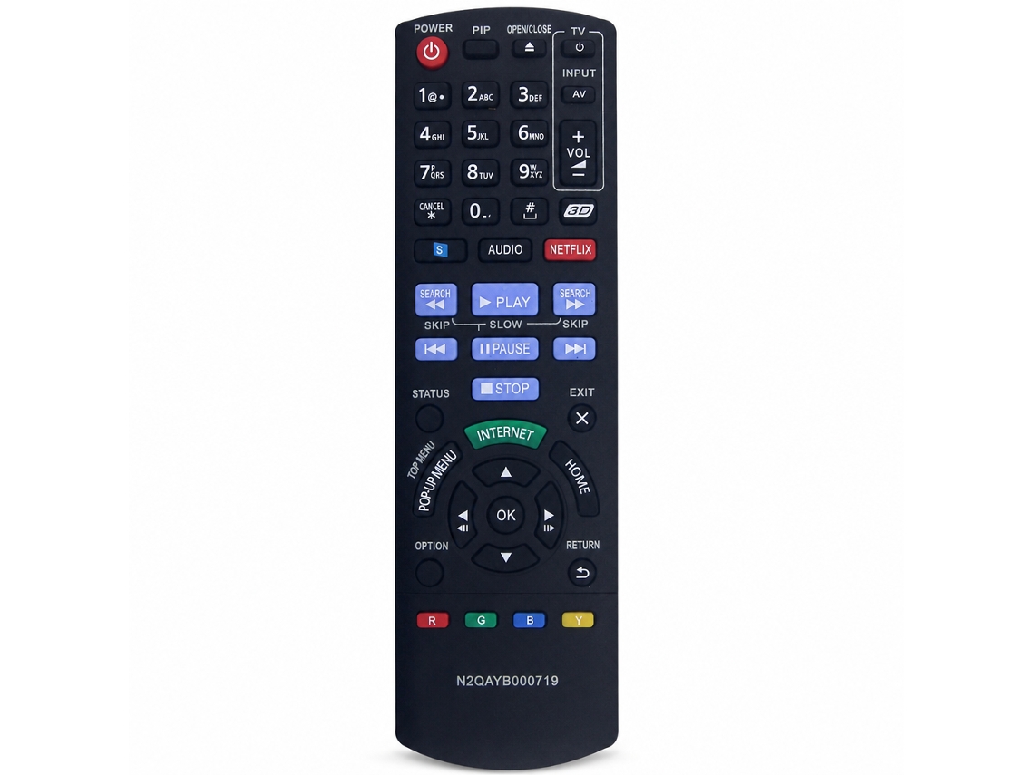 Comando À Distância Para Leitor Blu-ray/dvd Panasonic, Compatível N2qayb000719, Controlo De Tv