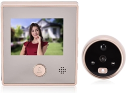 Campainha Eletrônica Com Vídeo De 2,8 Polegadas, Ângulo Amplo, Zoom Digital De 135° E Visão Noturna Infravermelha, Olho Mágico Digital Aquaforge