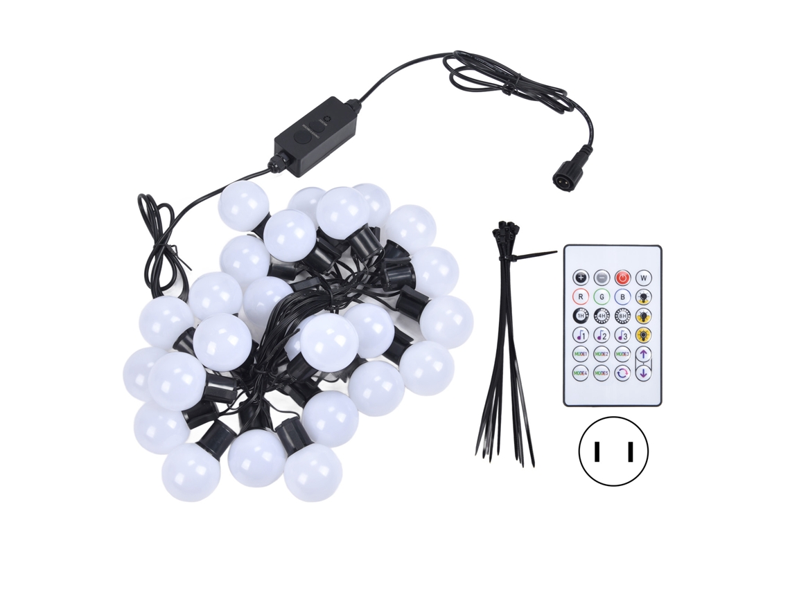 Luzes de Fita G40 25LED RGB 5m com Controle App para Festas e Decoração de Jardim | S/MARCA