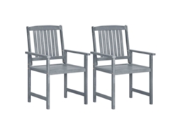 Vidaxl Cadeiras Jardim 2 Pcs Madeira De Acácia Maciça Cinzento
