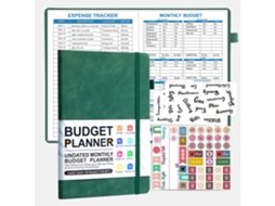 A5 Binder Budget Planner Notebook, Military Green, 50-sheets With Sticker Set 5-budget Stickers + 2-english Transparent