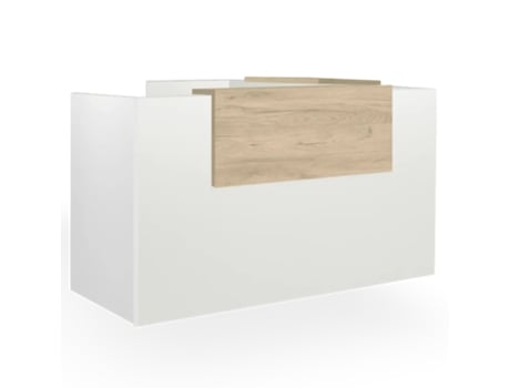 Balcão De Recepção Básico, Canto Direito. 105 X 202,5 X 202,5 Cm. Carvalho. Ofilike