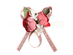 2Pcs Flor de Pulso de Casamento Corsage Floral com Rosa e Folha para Mão NEVEANCE