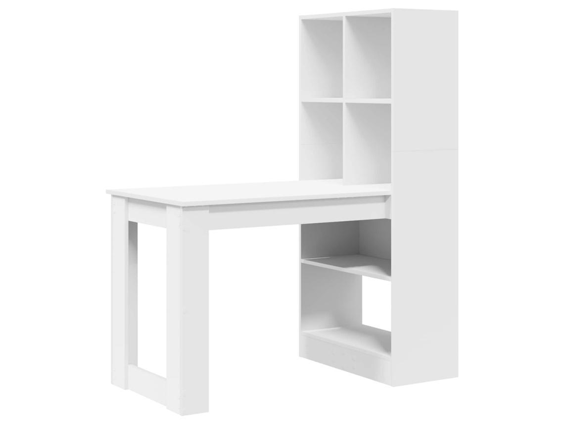 Conjunto 1 Secretária De Escrita Vidaxl Branco Derivados De Madeira (122 X 67 X 145 Cm)