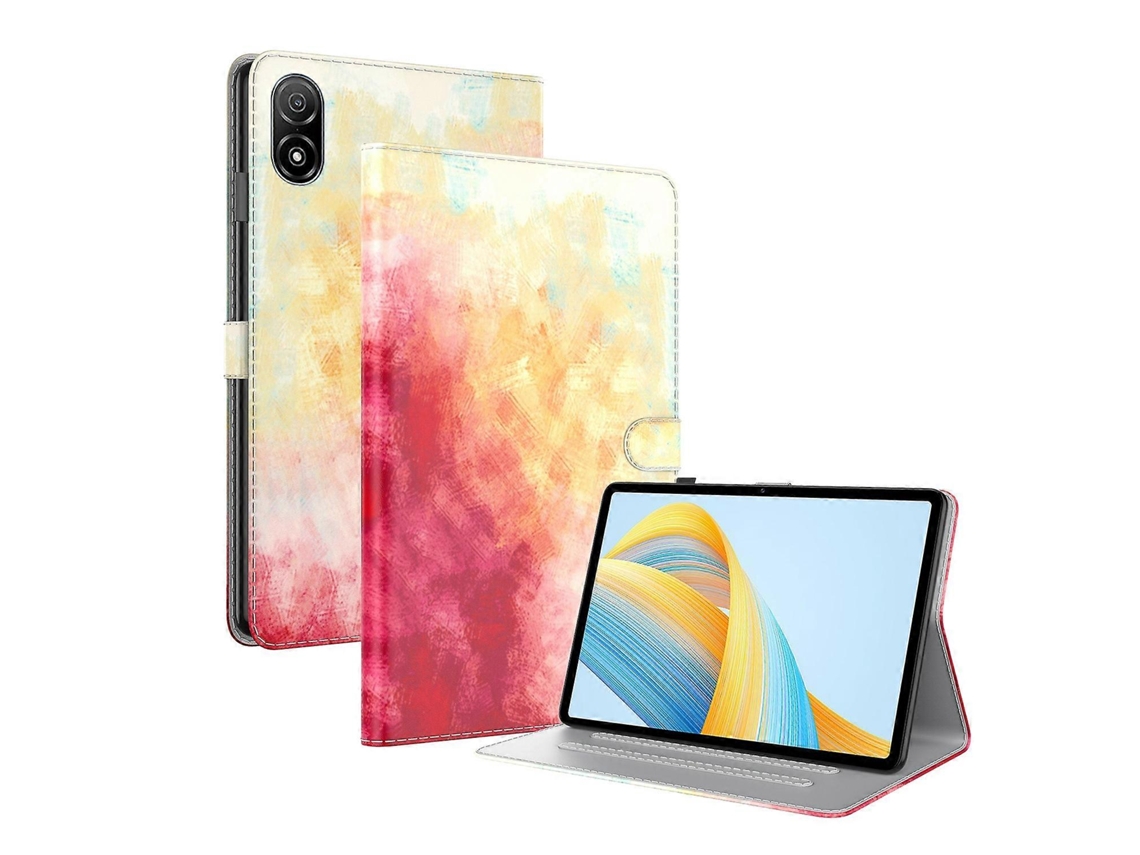 Capa De Couro Dobrável Para Tablet Honor Pad V8 Pro Com Estampa Aquarela