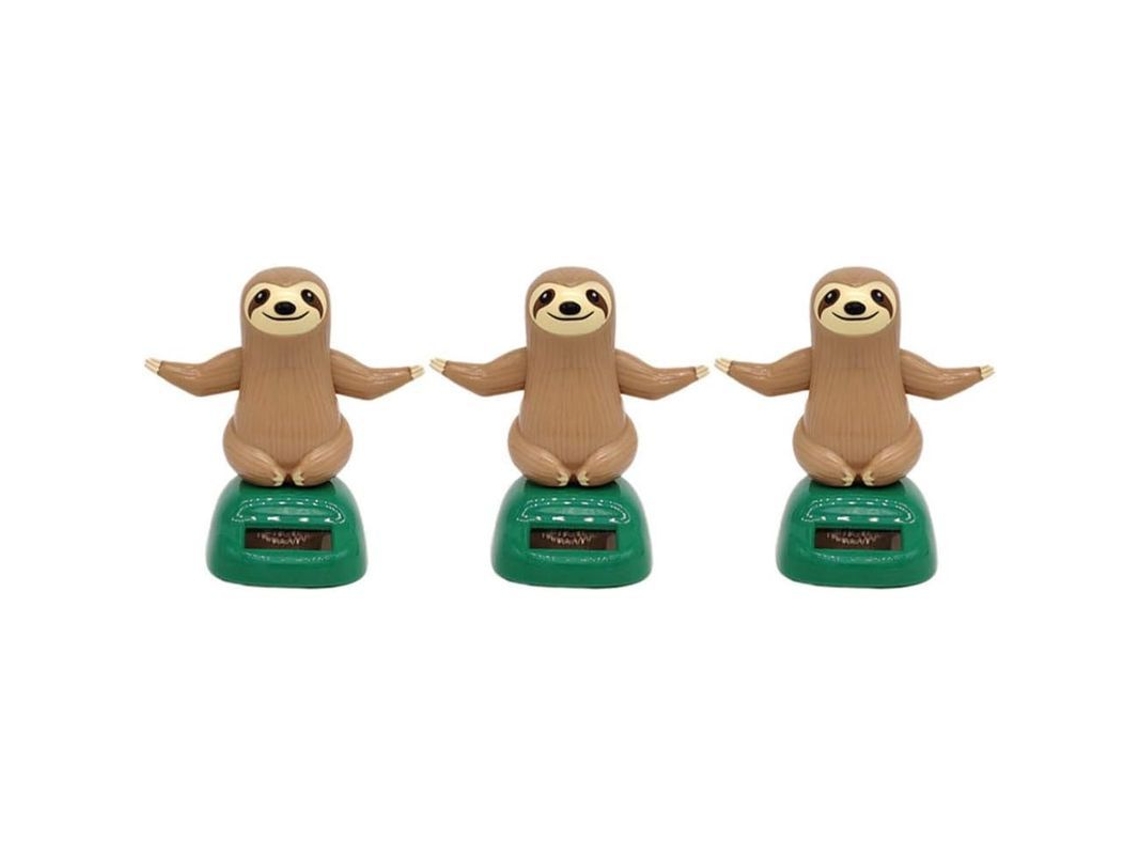 3pcs Adornos De Coche Con Cabeza Moviéndose Animal Sloth Suministro Solar Juguetes Para Auto Oficina Hogar Regalo
