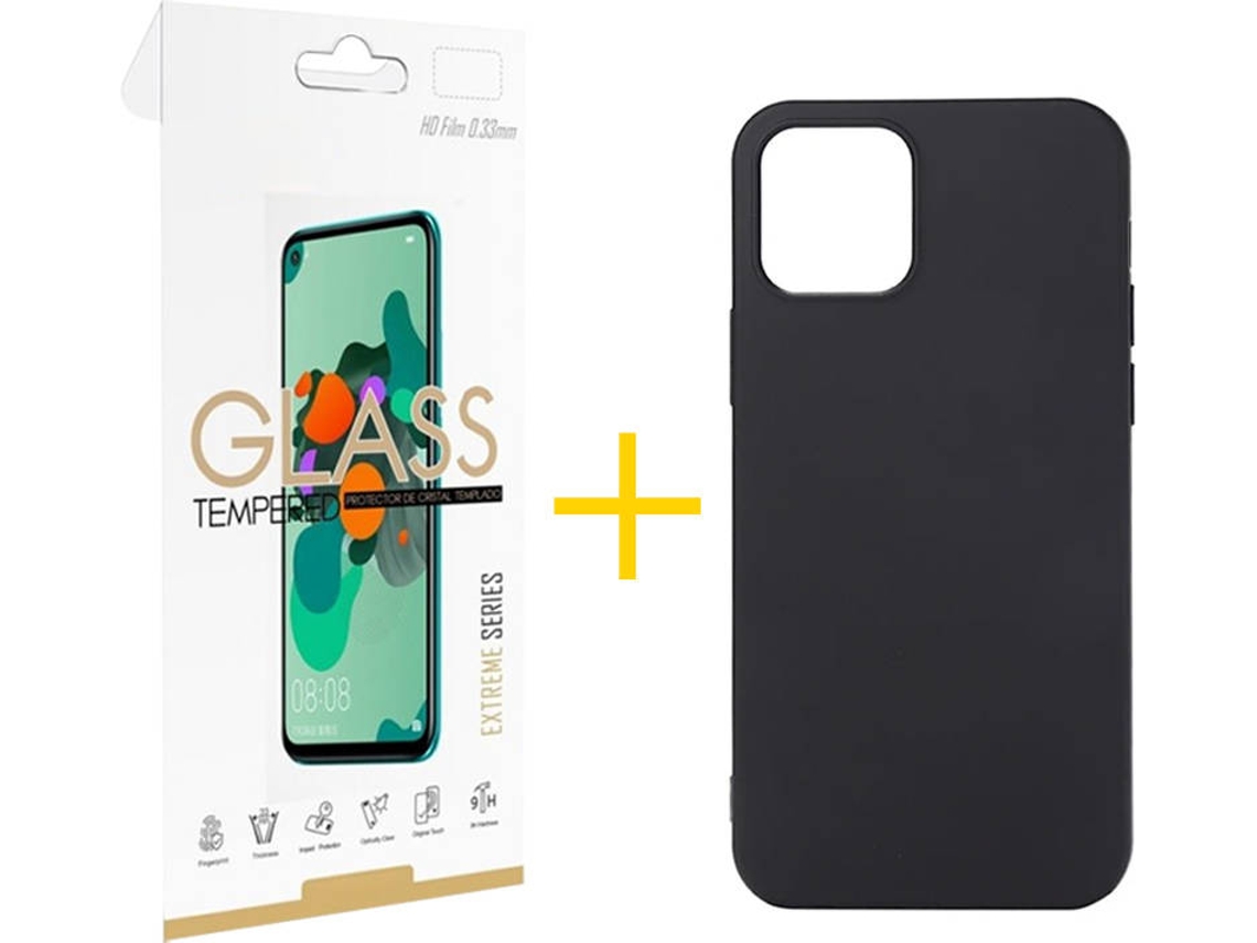 Kit Capa e Película Apple iPhone 11 Pro SKYHE Liso (Preto)