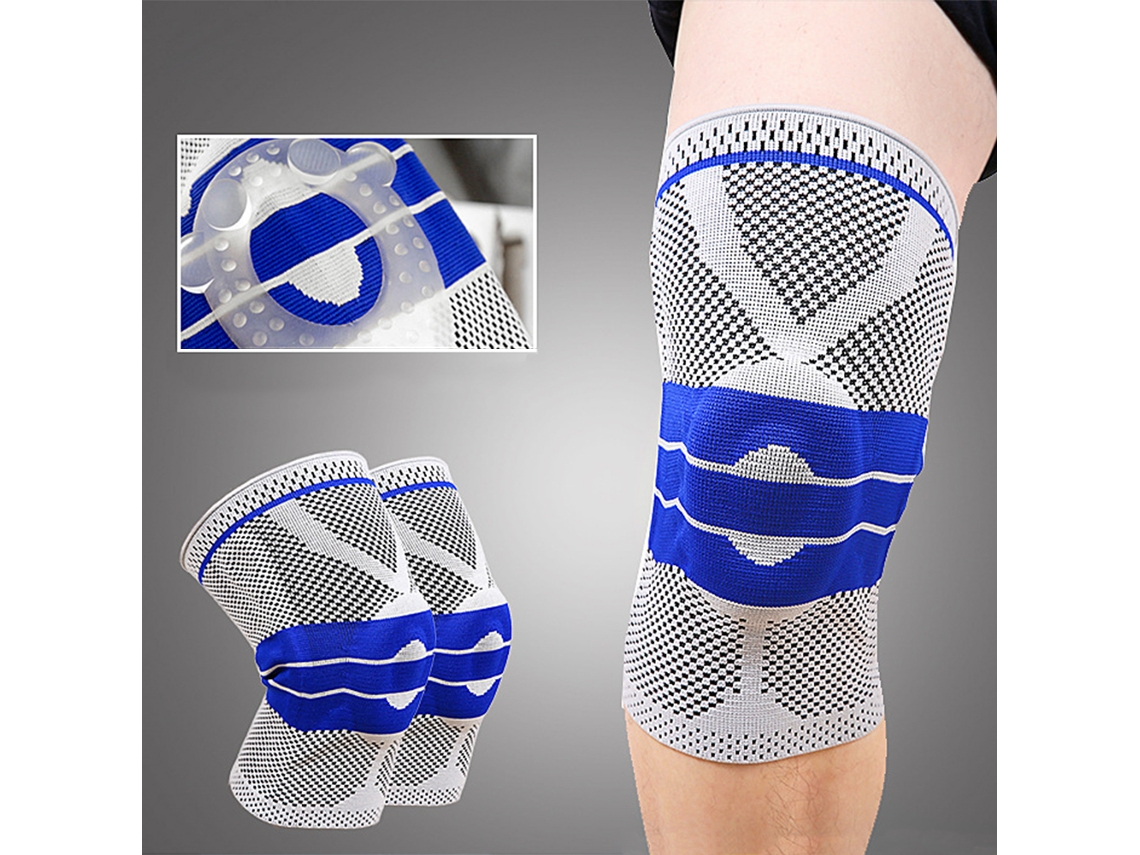 Protetor De Joelho Com Gel De Silicone E Mola Suporte Elástico Respirável Para Vôlei Futebol Dança Yoga Corrida Ciclismo Montanhismo