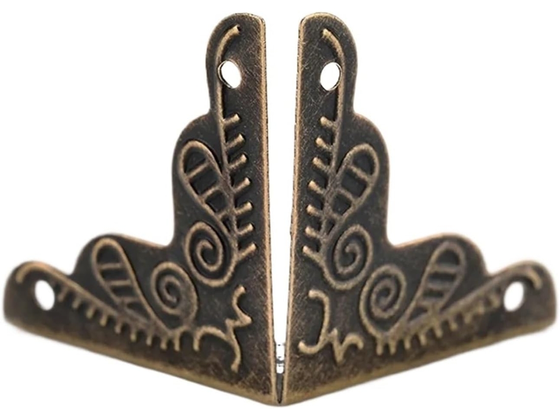 Coins En Métal Lote De 24 Équerres De Protection D'angle En Métal Para Boîtes De Rangement - 3 - 6 Cm X 2 - 4