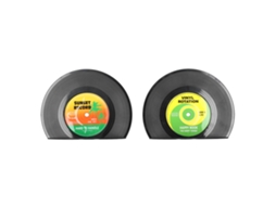 Porta-livros vintage Laxiscreed em formato de CD, pacote com 2 unidades.