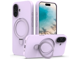Capa Yuysan Para Iphone 16 Pro Silicone Liquido Magsafe Aro Metal (suporte Para Anel, Orifícios Precisos) Roxo