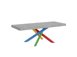 Mesa de Jantar Extensível 90X160/264 Cm Volantis Premium Cimento Quadro 4/B ITAMOBY