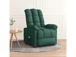 Vidaxl Poltrona De Massagens Tecido Verde-escuro