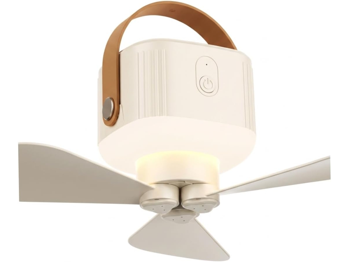 Ventilador De Camping Recarregável, 7200 Mah, Branco