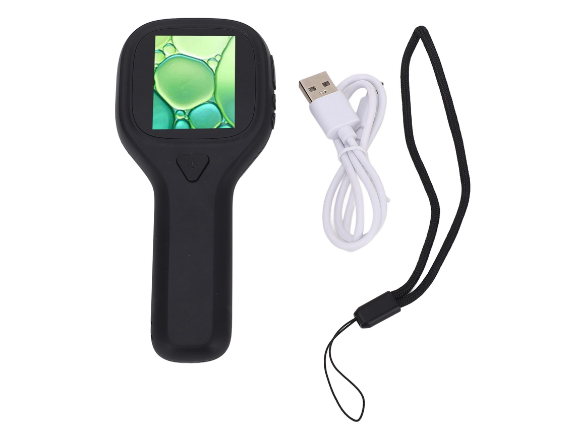 Lupa microscópio portátil 500x, tela IPS 2 polegadas, 2MP, 6 luzes LED ajustáveis S/MARCA