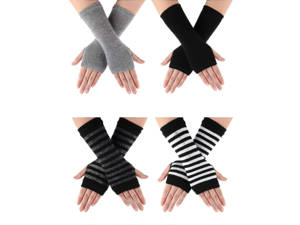 Luvas Sem Dedos, Para Inverno, Aquecimento De Mãos E Pulsos, Em Algodão - Elysve