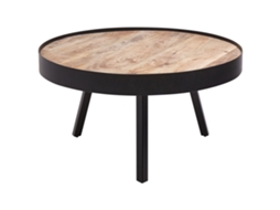 Mesa Auxiliar Beliani Wakita De Madera De Mango Negro 74x74x40