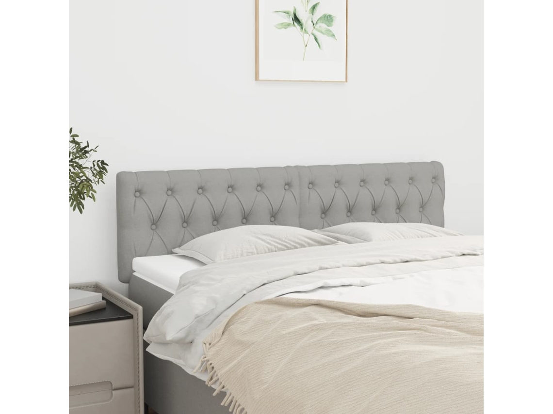 Cabecero 2 piezas Tela 80x7x78/88 cm Gris Claro