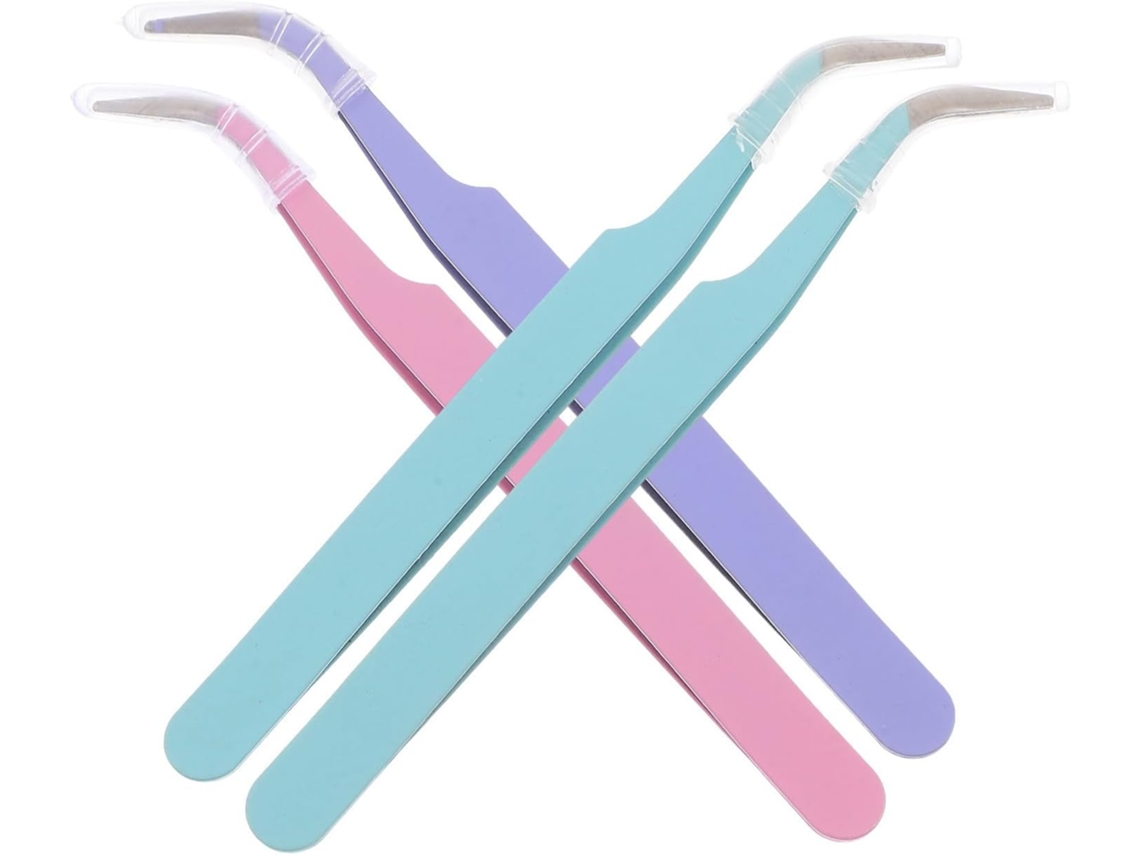 Conjunto De 4 Pinças Curvas Em Aço Inoxidável Para Uma Pega Precisa E Confortável.