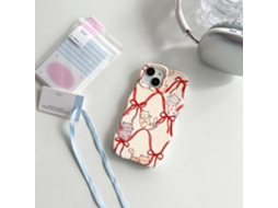 Capa Para Iphone 17 Xym Com Película Ondulada, Linha Vermelha E Coração Com Gato.