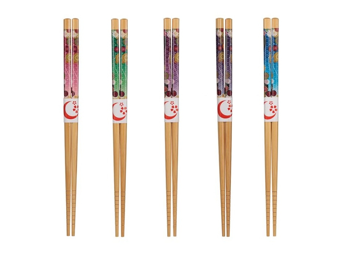 5 Pares De Palitos Chineses Estilos Diferentes Palitos Coloridos Bambu