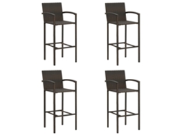 Bar Stool, Bar Stools Vidaxl Marrom Rattan / Vime (n/a)