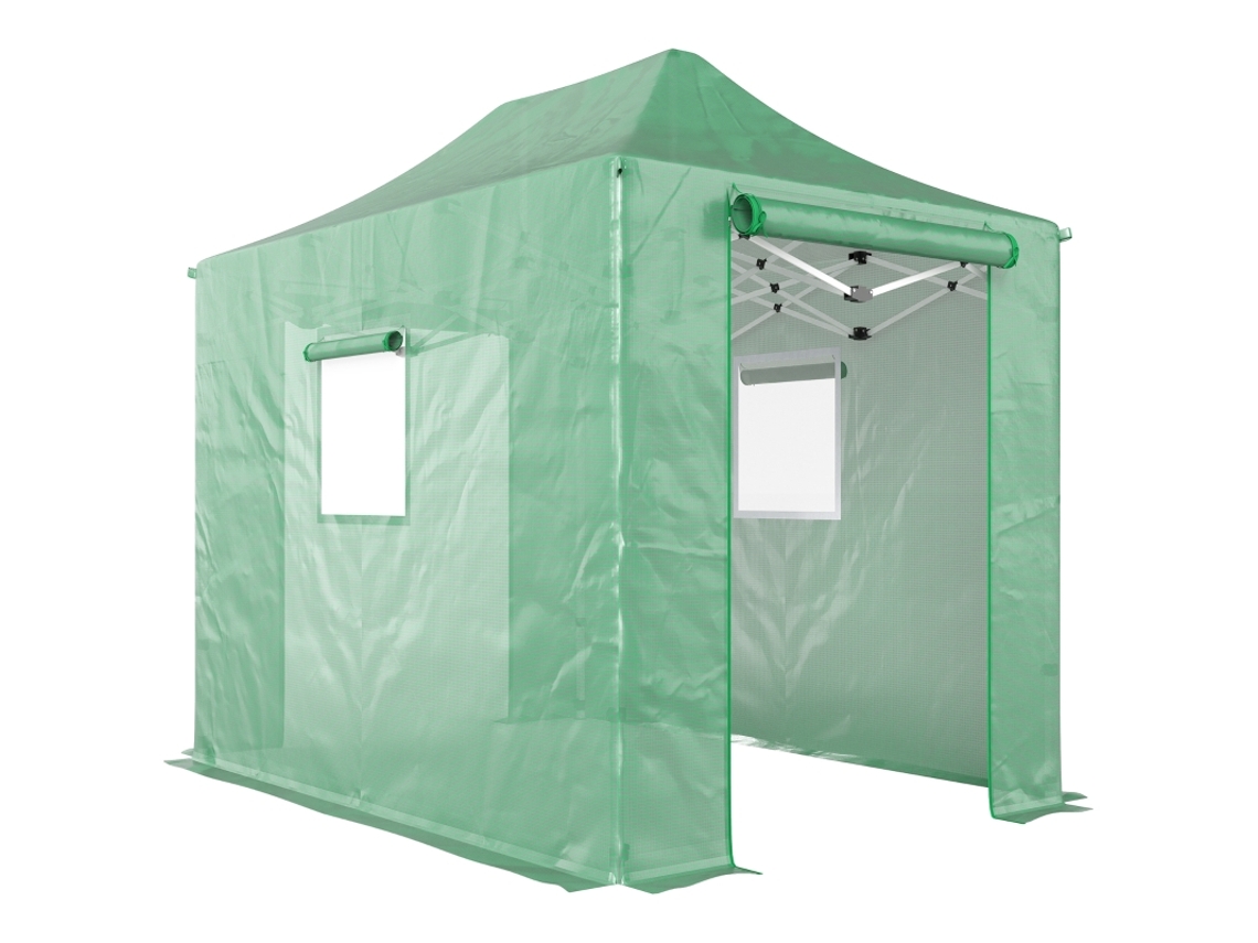 Estufa Dobrável Lona 200x300x270cm Telhado Inclinado VELTRIX