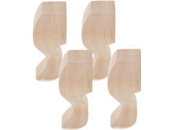 Conjunto De 4 Pés Madeira Maciça Para Móveis, Estilo Clássico Europeu, Com Entalhes Em Madeira, Para Mesa De Centro