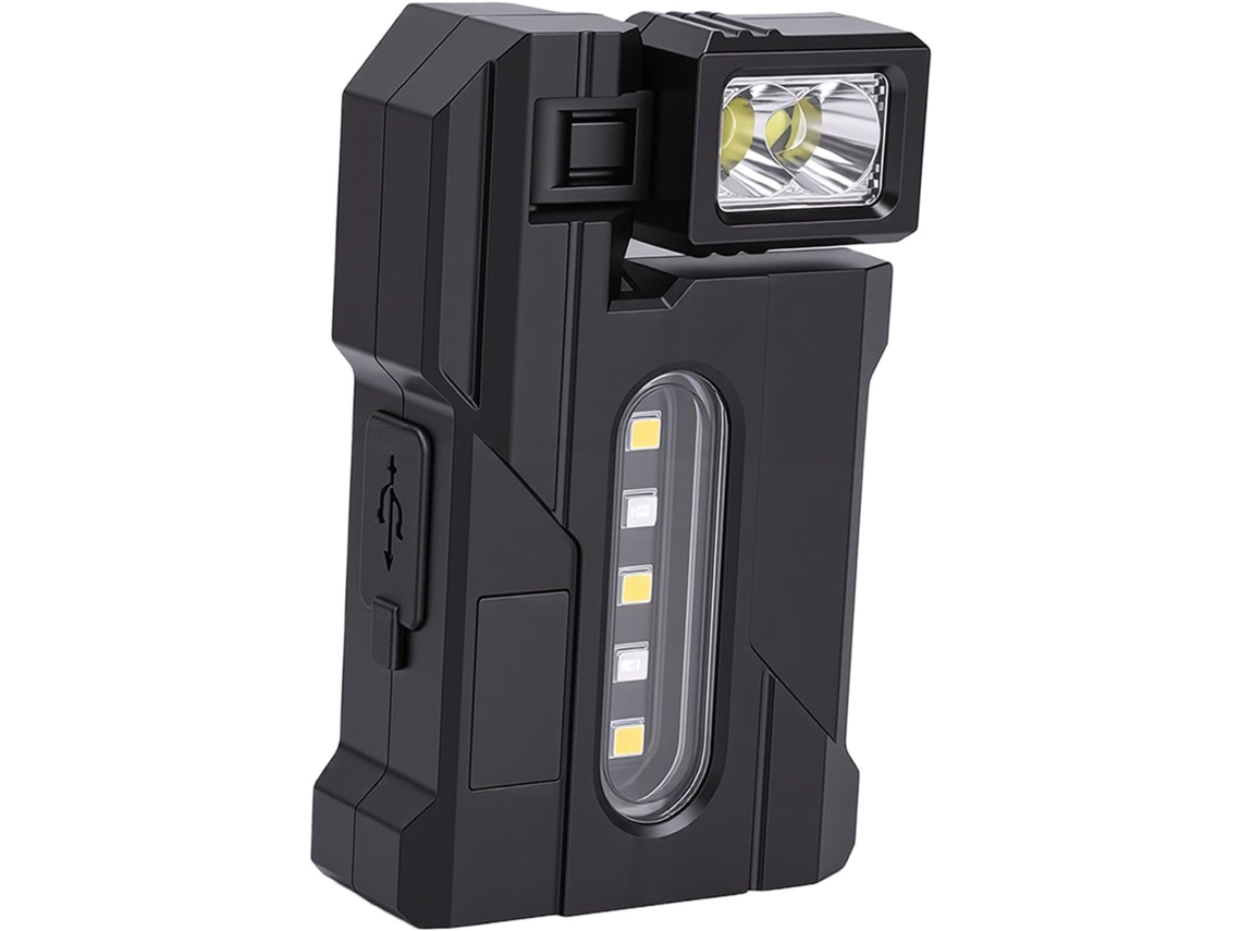 Lanterna De Bolso, Luz De Trabalho Magnética, Mini Recarregável Com Cabeça Giratória De 180 Graus E Visor