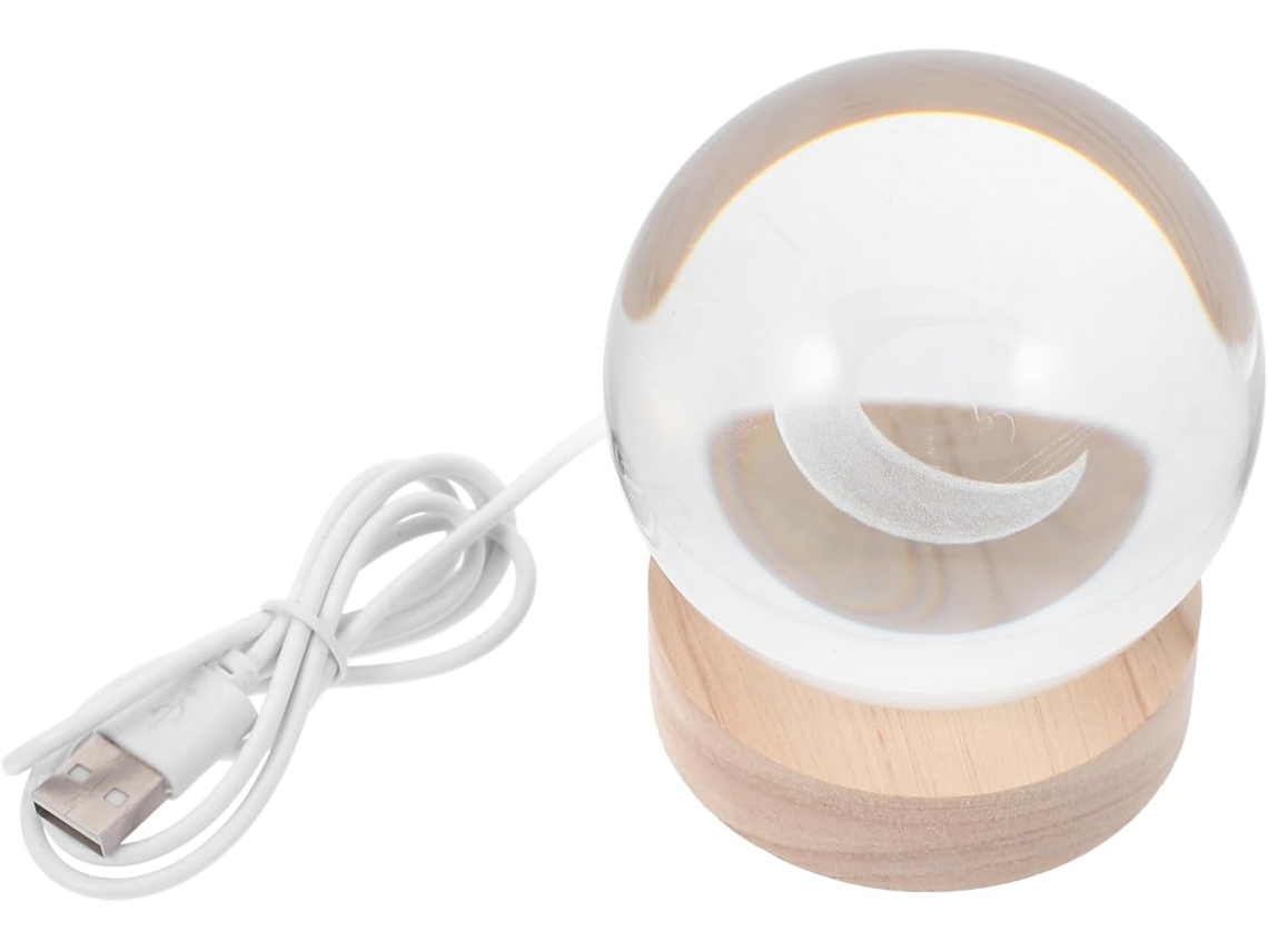 Luminária Noturna Lua Ounona Com Base Led E Usb Bola De Luz