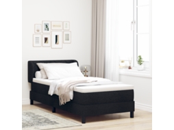Cama Box Spring Com Colchão Preto 90x190 Cm Tecido
