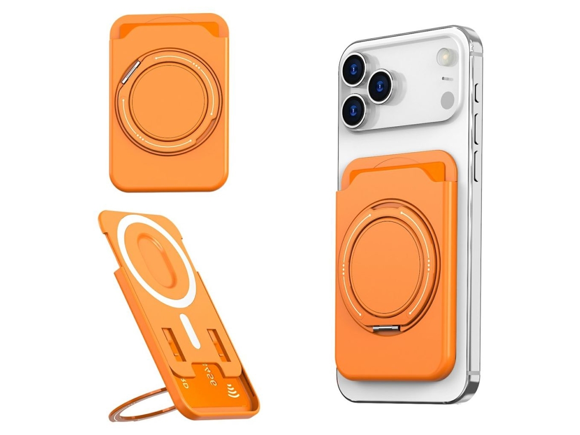 Suporte Magnético Para Celular Com Anel De Suporte - Laranja