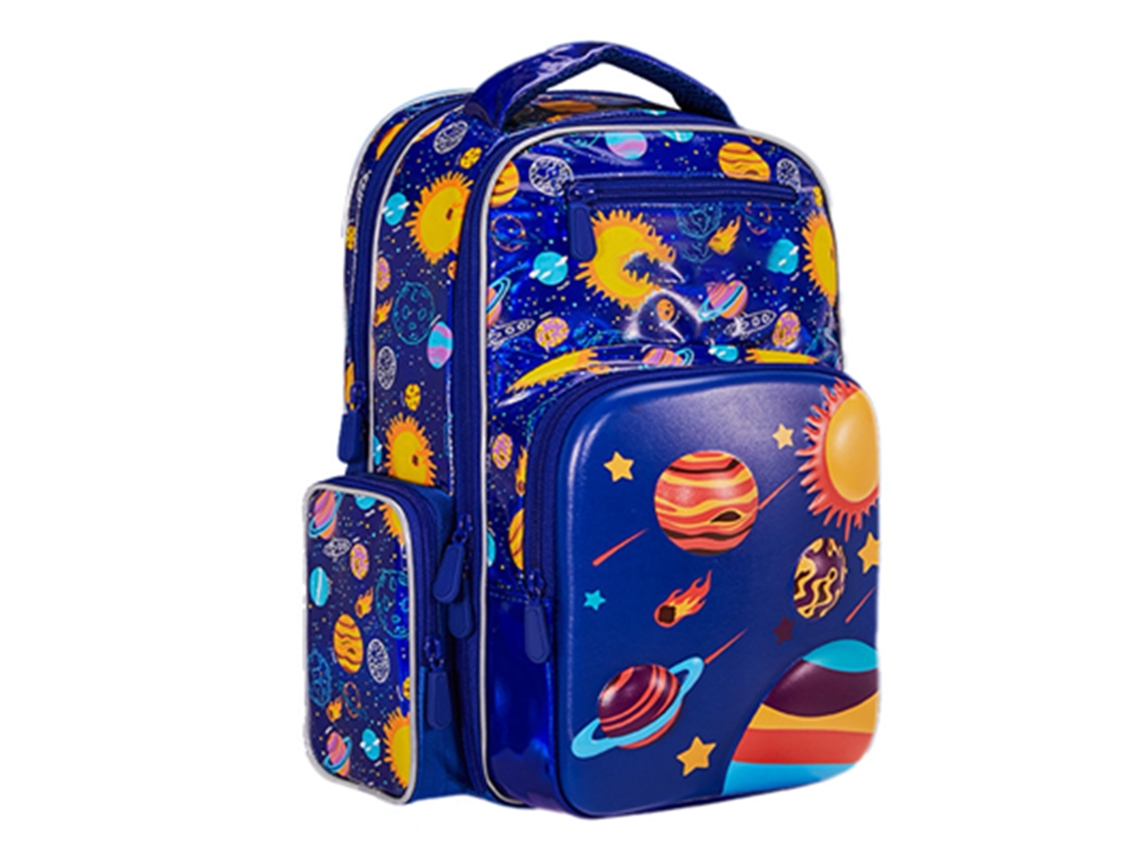 Mochila Escolar Para Niños Y Niñas Azul S Con Tecnología 3d De Compresión Sin Presión Y Múltiples Compartimentos