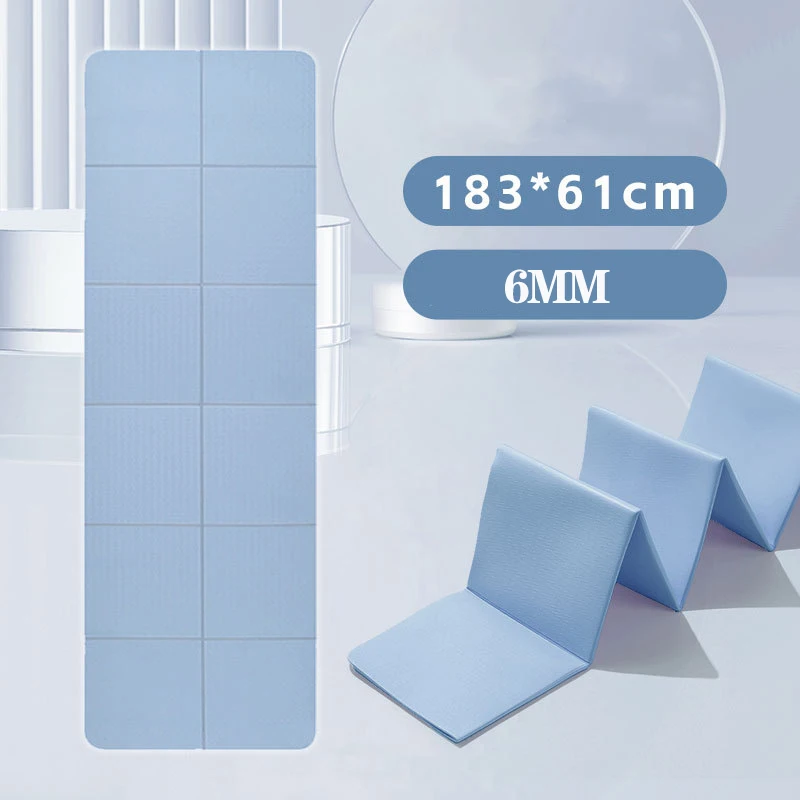 Tapete De Ioga Dobrável (azul), Material Tpe Ecológico, Tapete De Fitness Dobrável Para Viagens, Antiderrapante.