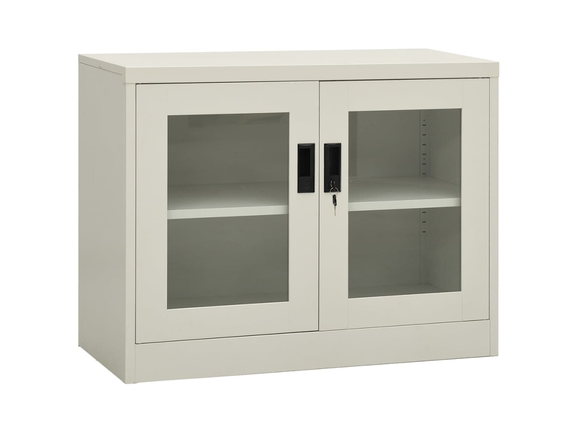 Vidaxl Armário De Escritório 90x40x70 Cm Aço Cinzento-claro