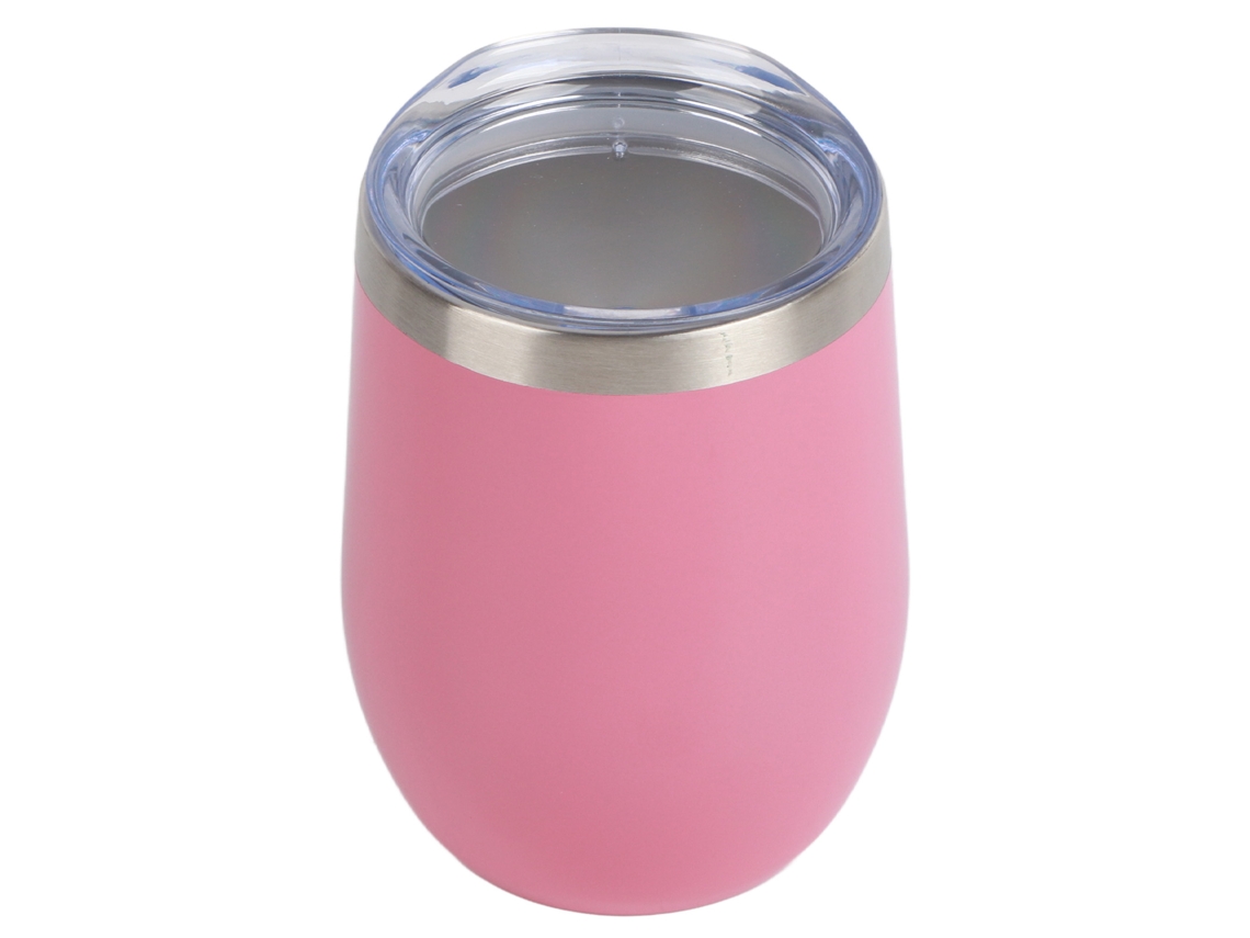 Copo de Vinho Inox 304 Eggshell U 12oz Rosa