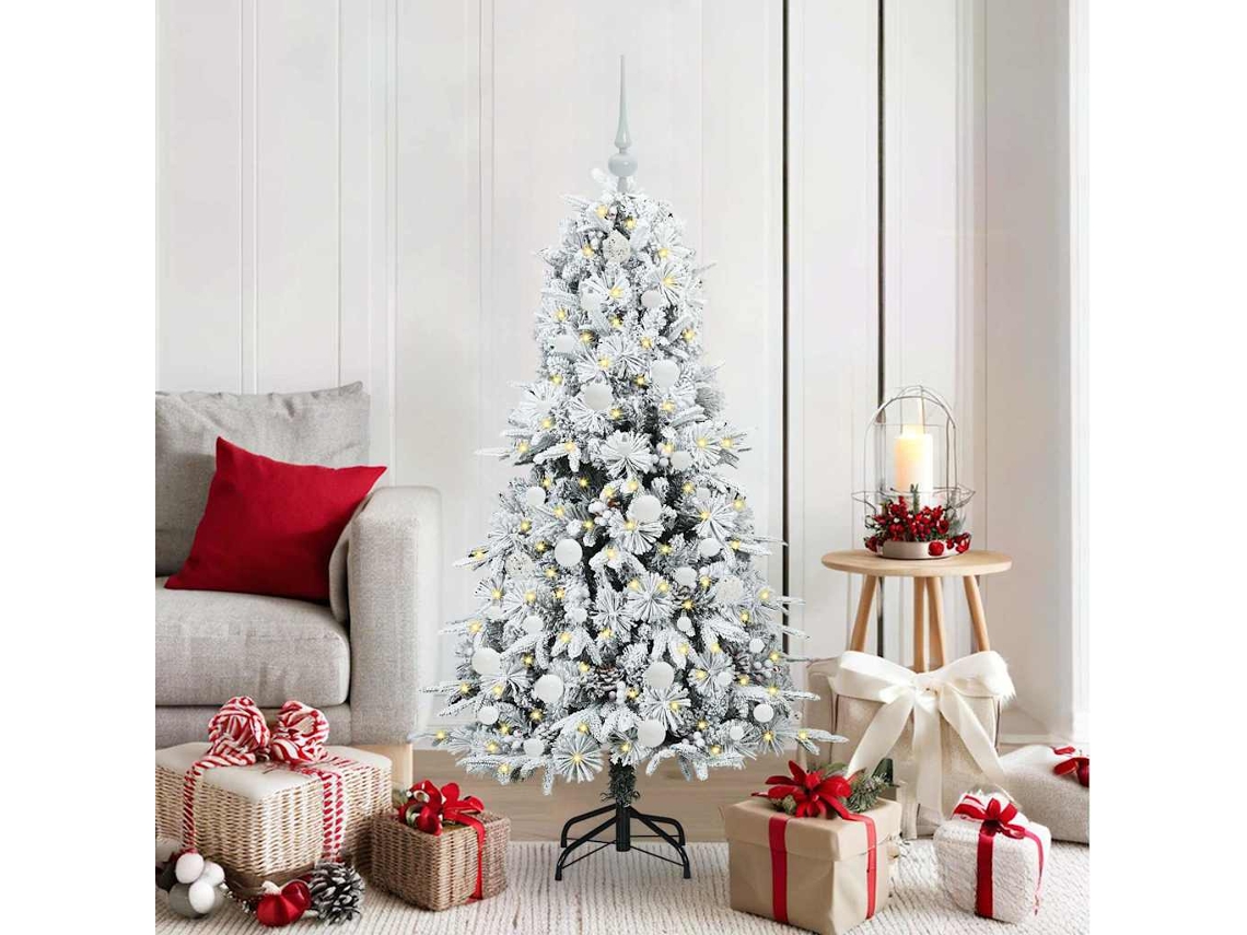 Vidaxl Árvore De Natal Articulada Artificial Branco 150 Cm Pe E Pvc