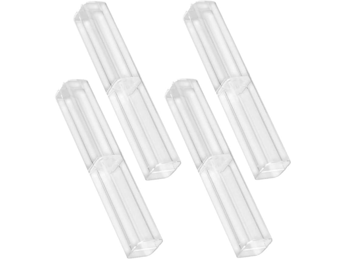 Estojo Pequeno E Transparente Para Canetas, Kit De 4 Peças, Caixa Quadrada Para Guardar Lápis E Canetas, Material Leve