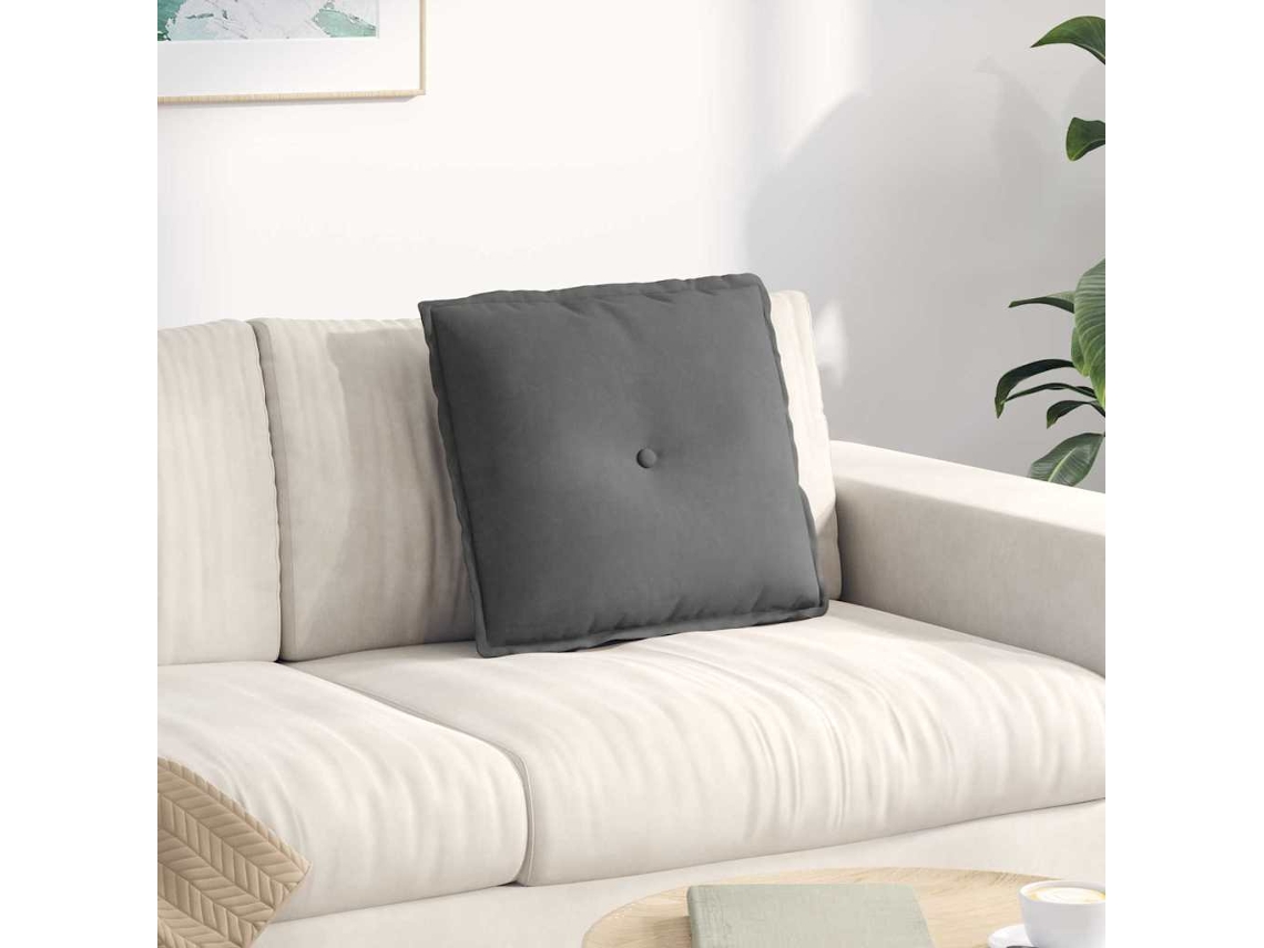 Vidaxl Travesseiro Para Costas Cinzento-escuro 50 X 45 Cm