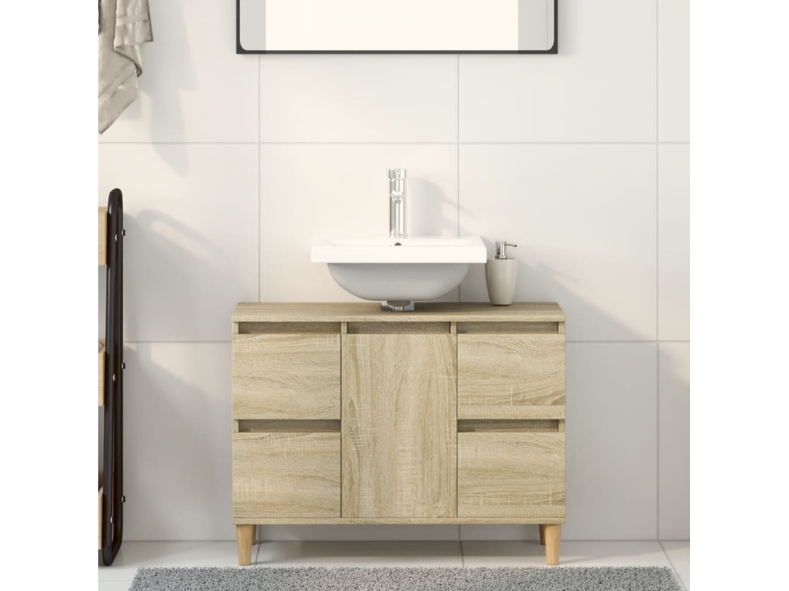 Móvel de lavatório 80x33x60 cm Deriv. Decoração para casa em carvalho Sonoma DKD