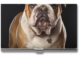 Porta de Visita Fino em Formato Bulldog Inglês com Fecho Leve
