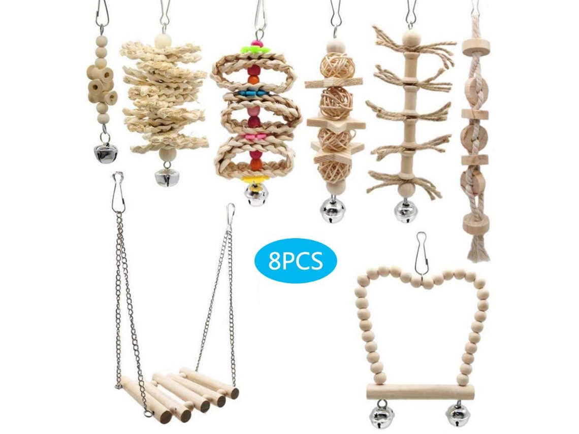 Conjunto de 8 Brinquedos para Papagaio AQUAFORGE